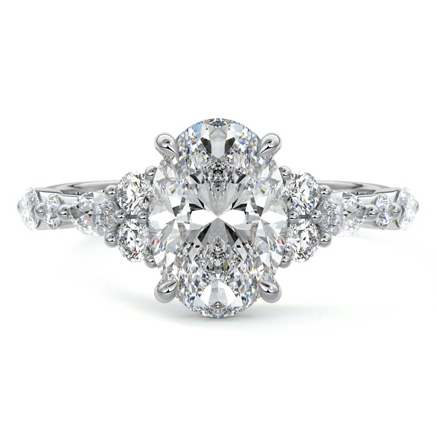 Tessa - Oval White Gold Lab Grown Diamond Engagement Ring | Nura Lab