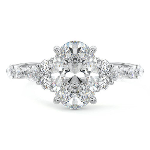 Tessa - Oval White Gold Lab Grown Diamond Engagement Ring | Nura Lab