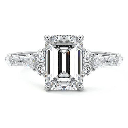 Tessa - Emerald Cut White Gold Lab Grown Diamond Engagement Ring | Nura Lab