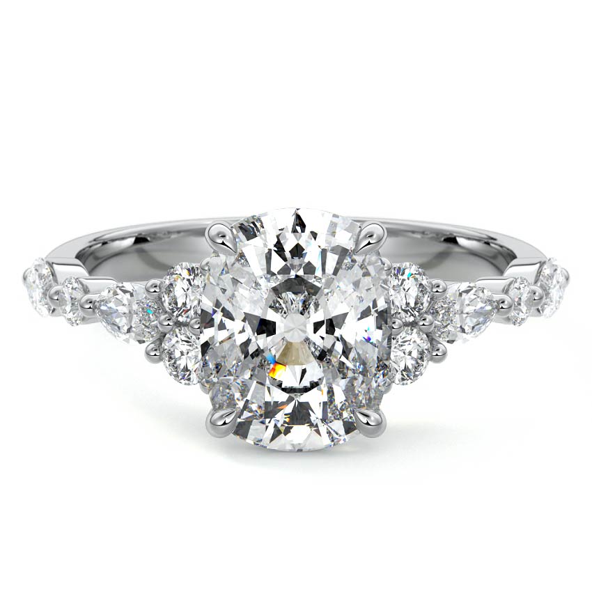 Tessa - Cushion White Gold Lab Grown Diamond Engagement Ring | Nura Lab