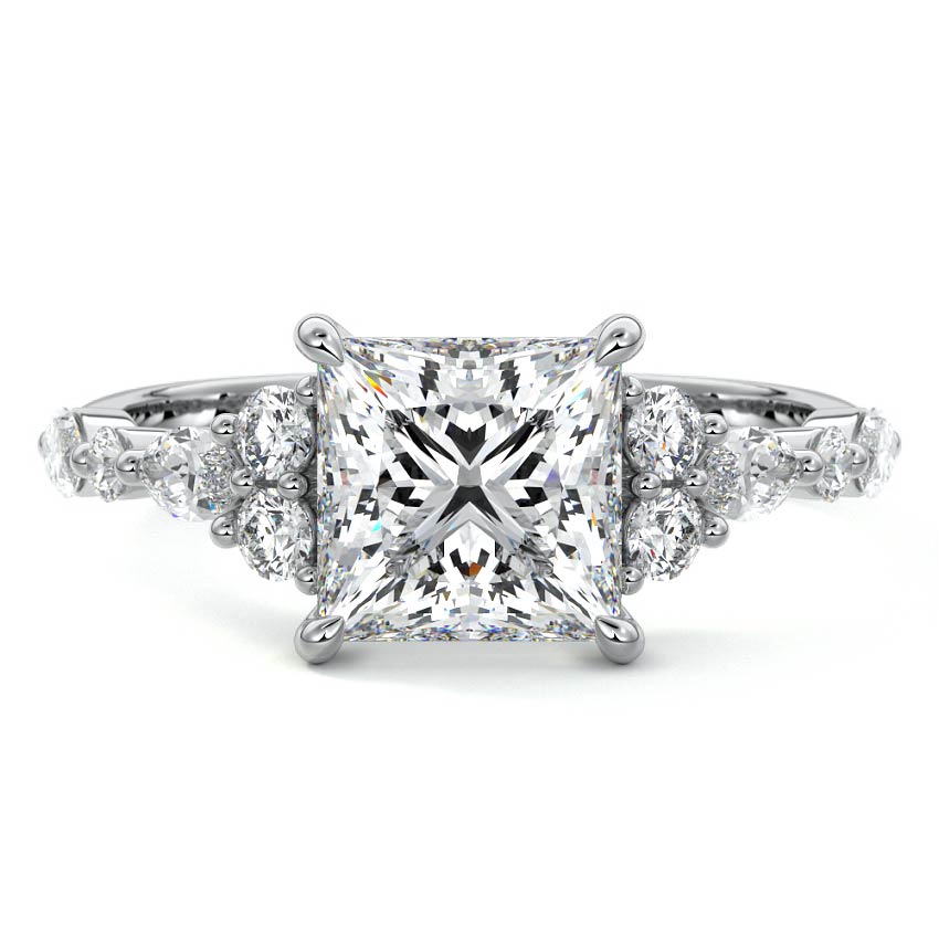 Tessa - Princess White Gold Lab Grown Diamond Engagement Ring | Nura Lab