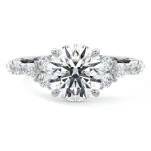 Tessa - Round Platinum Lab Grown Diamond Engagement Ring | Nura Lab