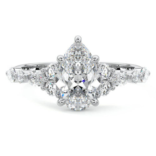 Tessa - Pear Platinum Lab Grown Diamond Engagement Ring | Nura Lab