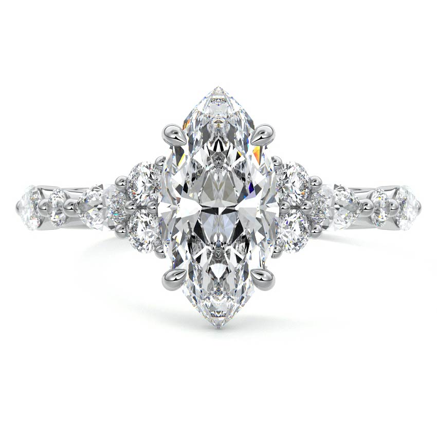 Tessa - Marquise Platinum Lab Grown Diamond Engagement Ring | Nura Lab