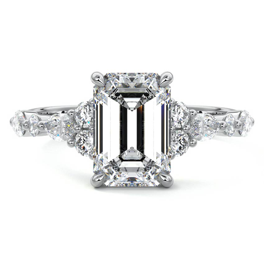 Tessa - Emerald Cut Platinum Lab Grown Diamond Engagement Ring | Nura Lab