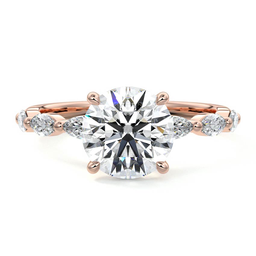 Valentina - Round Rose Gold Lab Grown Diamond Engagement Ring | Nura Lab