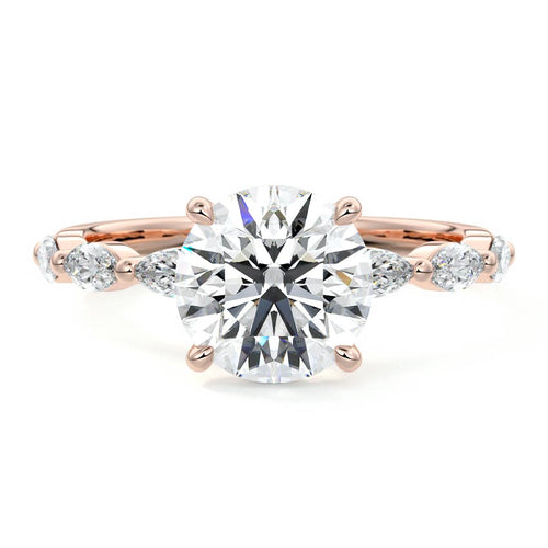 Valentina - Round Rose Gold Lab Grown Diamond Engagement Ring | Nura Lab