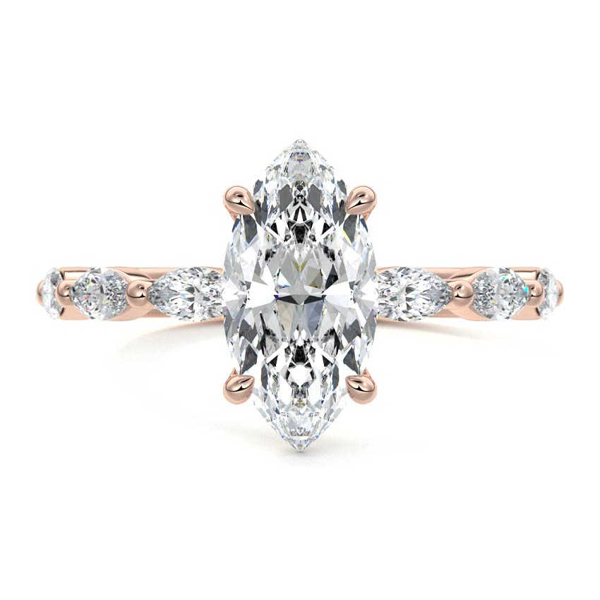 Valentina - Marquise Rose Gold Lab Grown Diamond Engagement Ring | Nura Lab
