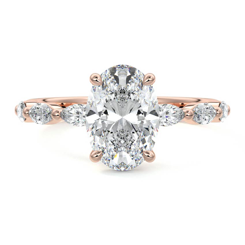 Valentina - Oval Rose Gold Lab Grown Diamond Engagement Ring | Nura Lab
