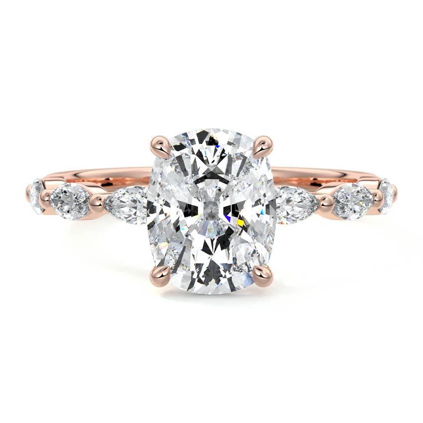 Valentina - Cushion Rose Gold Lab Grown Diamond Engagement Ring | Nura Lab