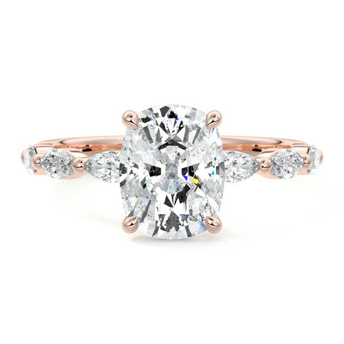 Valentina - Cushion Rose Gold Lab Grown Diamond Engagement Ring | Nura Lab