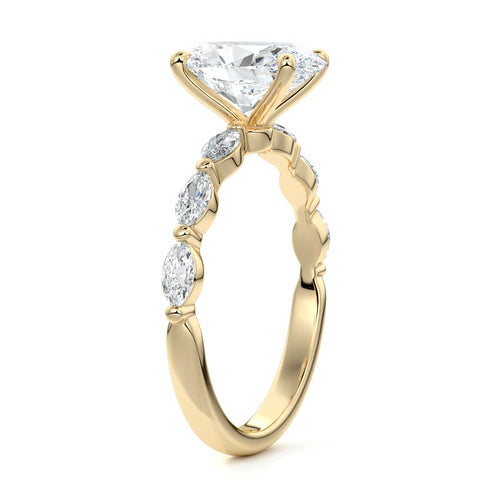 Valentina - Oval Yellow Gold Lab Grown Diamond Engagement Ring | Nura Lab