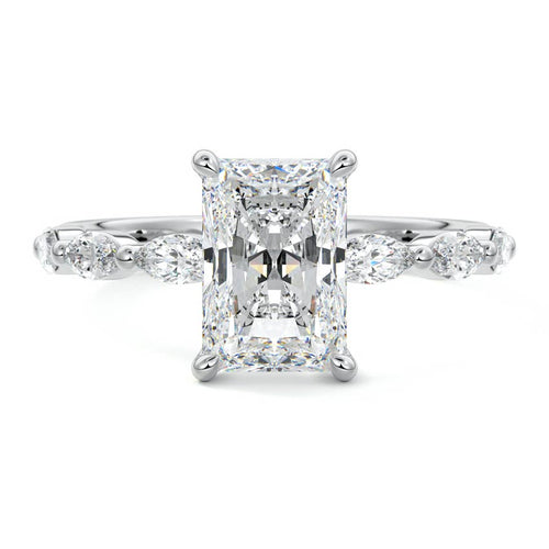 Valentina - Radiant White Gold Lab Grown Diamond Engagement Ring | Nura Lab