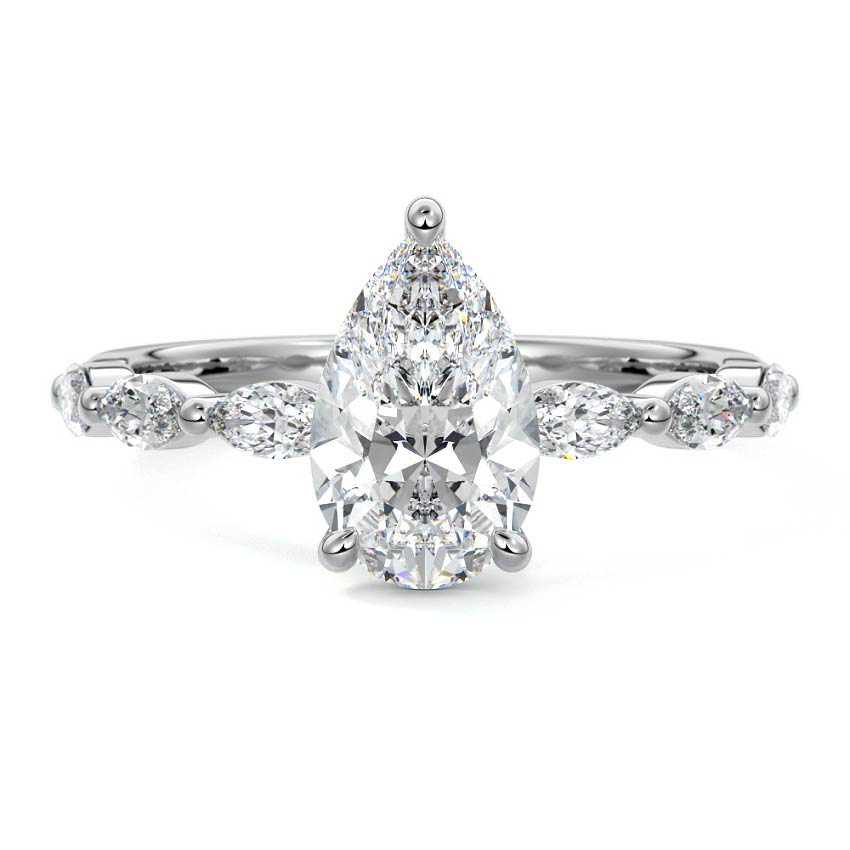 Valentina - Pear White Gold Lab Grown Diamond Engagement Ring | Nura Lab