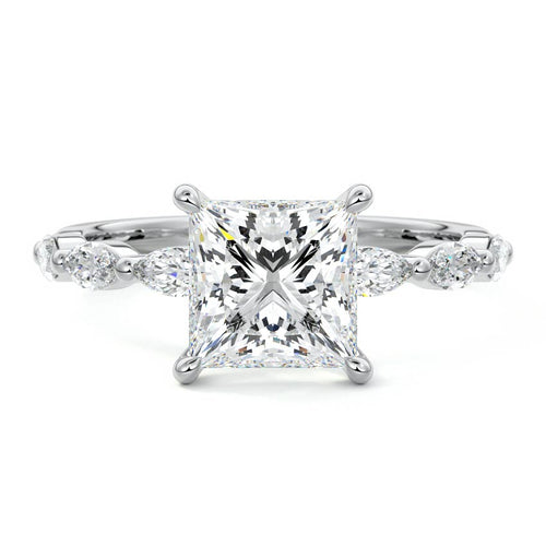 Valentina - Princess White Gold Lab Grown Diamond Engagement Ring | Nura Lab