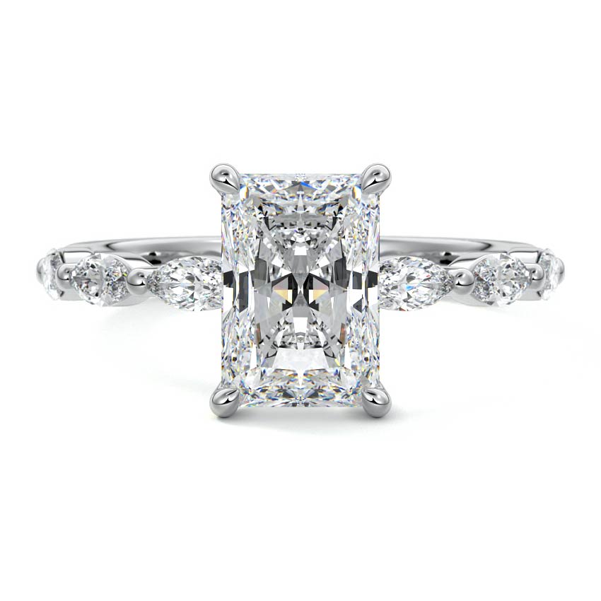 Valentina - Radiant Platinum Lab Grown Diamond Engagement Ring | Nura Lab