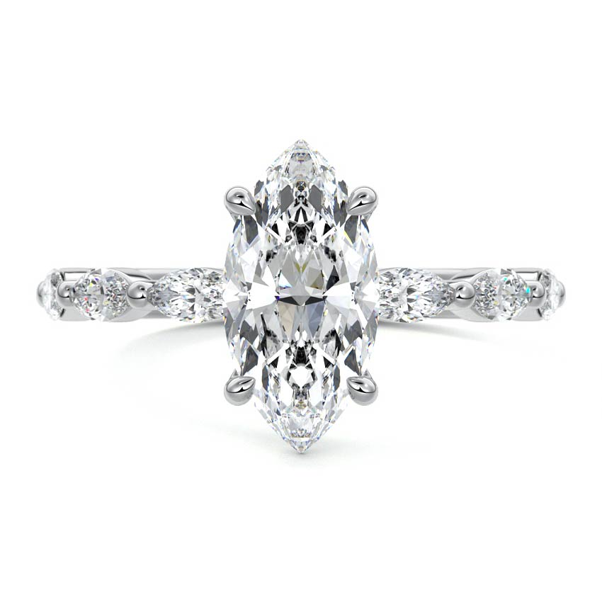 Valentina - Marquise Platinum Lab Grown Diamond Engagement Ring | Nura Lab