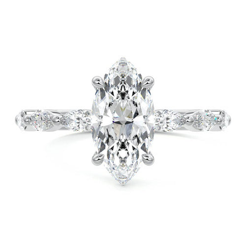 Valentina - Marquise Platinum Lab Grown Diamond Engagement Ring | Nura Lab