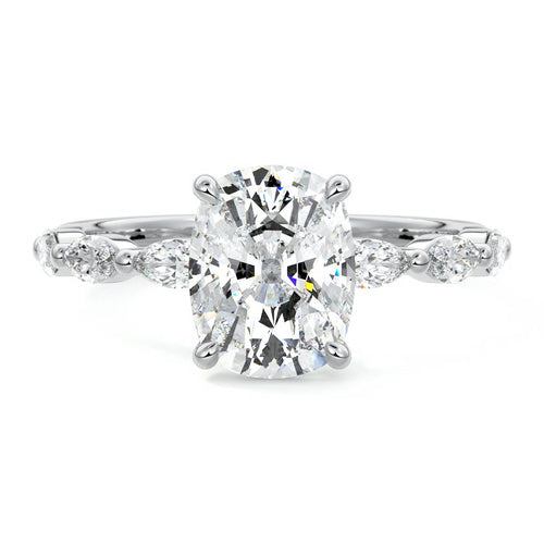 Valentina - Cushion Platinum Lab Grown Diamond Engagement Ring | Nura Lab
