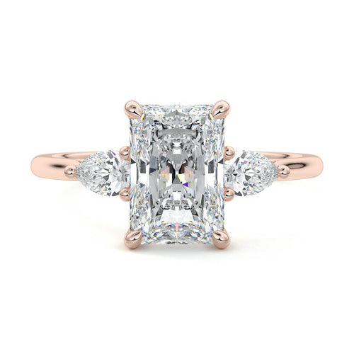 Veda - Radiant Rose Gold Lab Grown Diamond Engagement Ring | Nura Lab