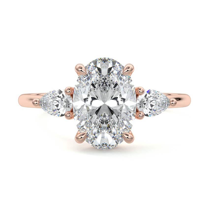Veda - Oval Rose Gold Lab Grown Diamond Engagement Ring | Nura Lab