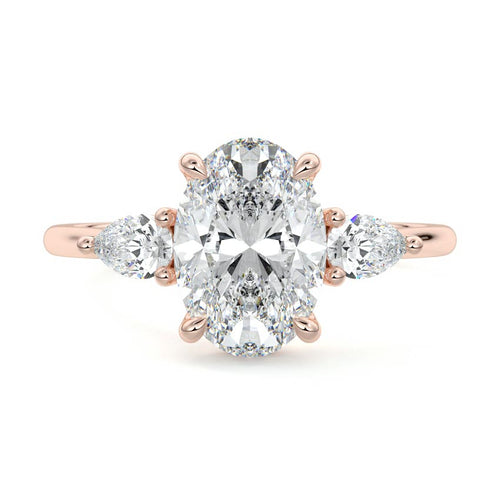Veda - Oval Rose Gold Lab Grown Diamond Engagement Ring | Nura Lab