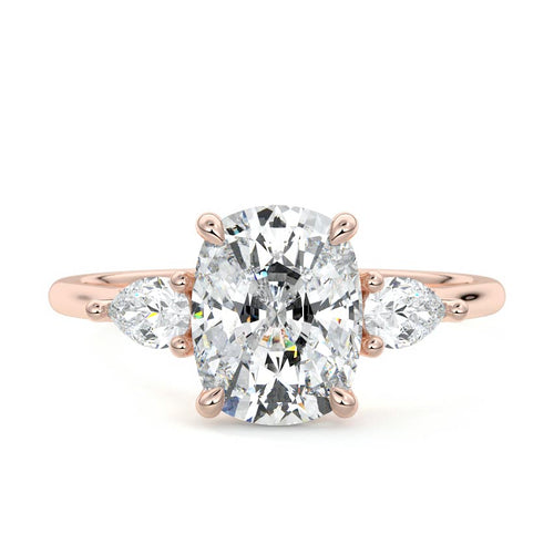 Veda - Cushion Rose Gold Lab Grown Diamond Engagement Ring | Nura Lab