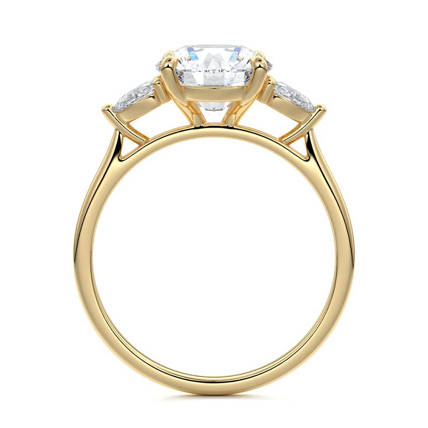 Veda - Round Yellow Gold Lab Grown Diamond Engagement Ring | Nura Lab