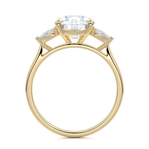 Veda - Round Yellow Gold Lab Grown Diamond Engagement Ring | Nura Lab
