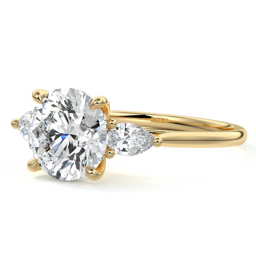 Veda - Round Yellow Gold Lab Grown Diamond Engagement Ring | Nura Lab