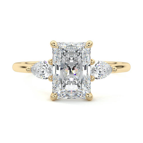 Veda - Radiant Yellow Gold Engagement Ring Detail View | Nura Lab