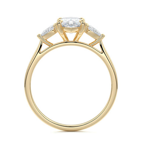 Veda - Marquise Yellow Gold Engagement Ring Side View | Nura Lab