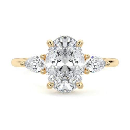 Veda - Oval Yellow Gold Lab Grown Diamond Engagement Ring | Nura Lab