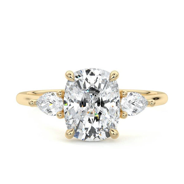 Veda - Cushion Three-Stone Lab Grown Diamond Engagement Ring