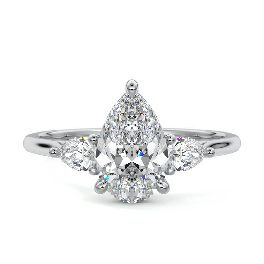Veda - Pear White Gold Lab Grown Diamond Engagement Ring | Nura Lab