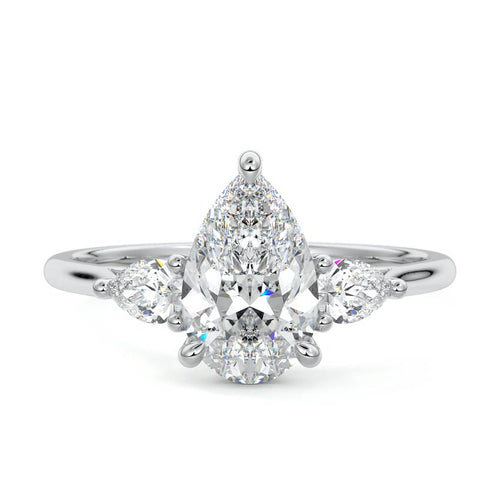 Veda - Pear White Gold Lab Grown Diamond Engagement Ring | Nura Lab