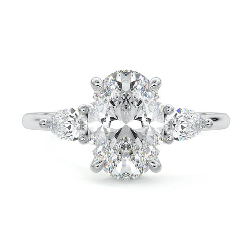 Veda - Oval White Gold Lab Grown Diamond Engagement Ring | Nura Lab