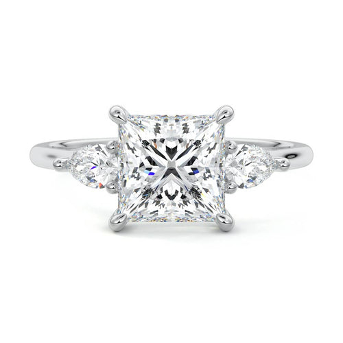 Veda - Princess White Gold Lab Grown Diamond Engagement Ring | Nura Lab