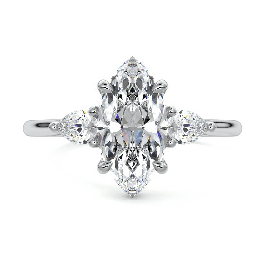 Veda - Marquise Platinum Lab Grown Diamond Engagement Ring | Nura Lab