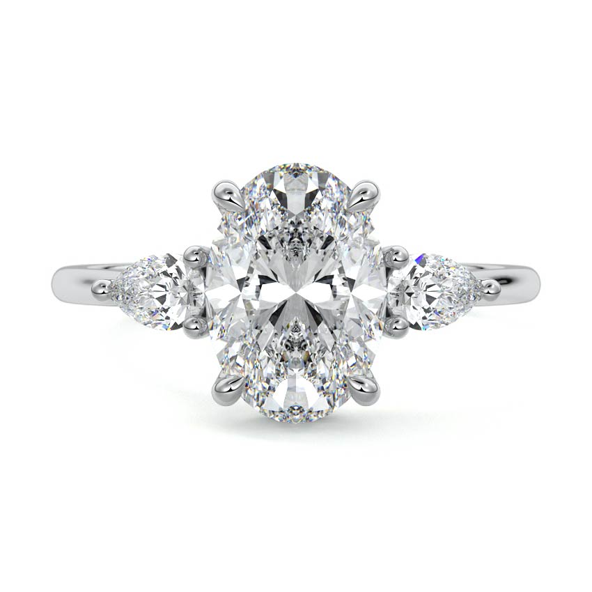 Veda - Oval Platinum Lab Grown Diamond Engagement Ring | Nura Lab