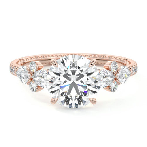 Vera - Round Rose Gold Lab Grown Diamond Engagement Ring | Nura Lab