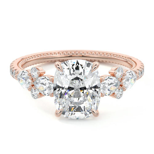Vera - Cushion Rose Gold Lab Grown Diamond Engagement Ring | Nura Lab