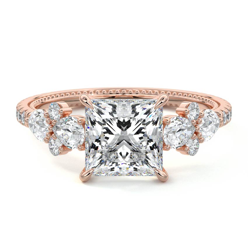 Vera - Princess Rose Gold Lab Grown Diamond Engagement Ring | Nura Lab
