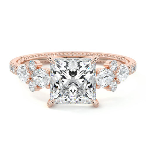 Vera - Princess Rose Gold Lab Grown Diamond Engagement Ring | Nura Lab