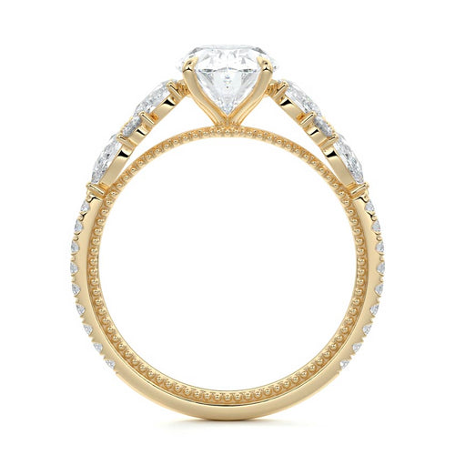 Vera - Oval Yellow Gold Lab Grown Diamond Engagement Ring | Nura Lab