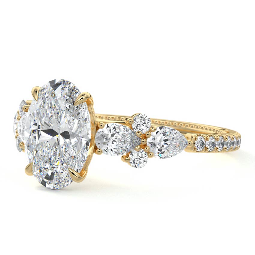 Vera - Oval Yellow Gold Lab Grown Diamond Engagement Ring | Nura Lab