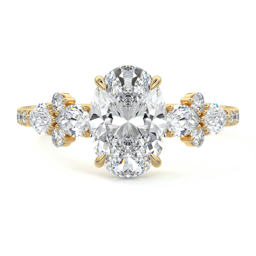 Vera - Oval Yellow Gold Lab Grown Diamond Engagement Ring | Nura Lab