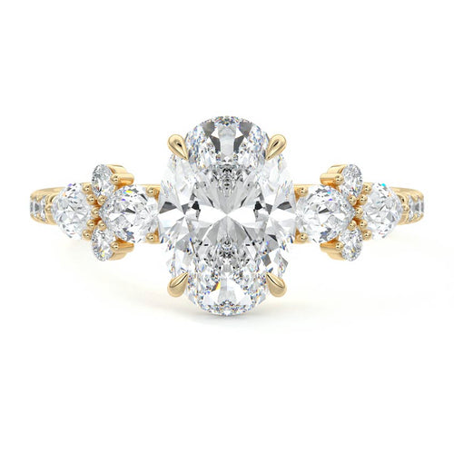 Vera - Oval Yellow Gold Lab Grown Diamond Engagement Ring | Nura Lab