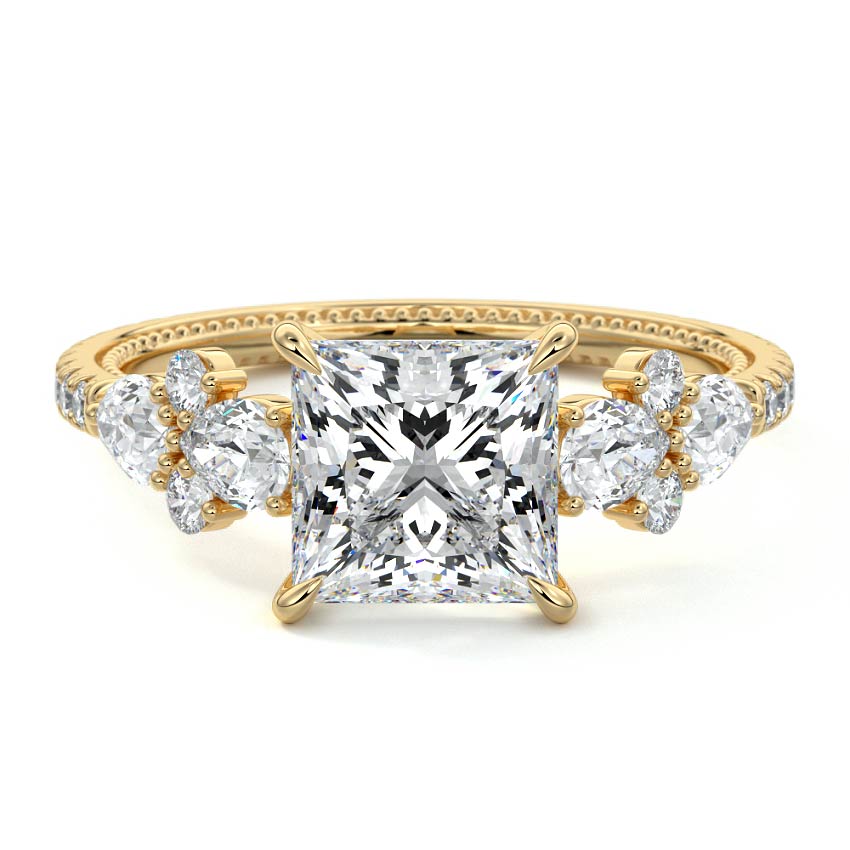 Vera - Princess Yellow Gold Lab Grown Diamond Engagement Ring | Nura Lab