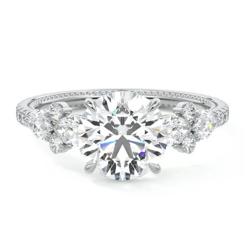 Vera - Round White Gold Lab Grown Diamond Engagement Ring | Nura Lab